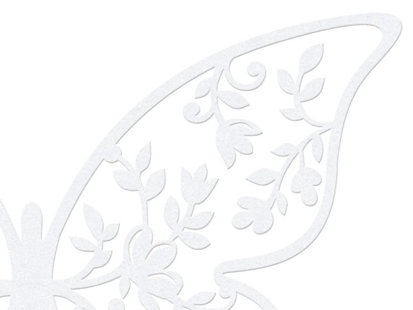 10 paper decorations butterfly white