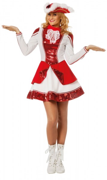 Funkenmariechen sequin dress red and white