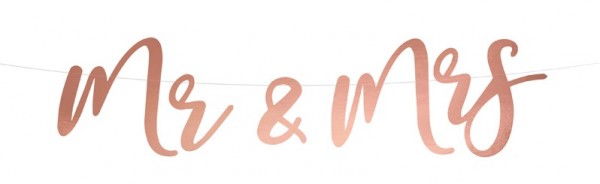 Ghirlanda Mr & Mrs rosa oro 68 x 16,5 cm