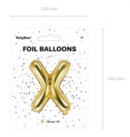Oversigt: Folieballon X guld 35cm