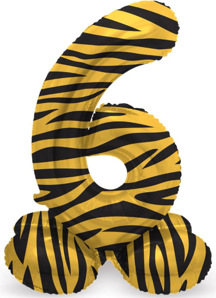 Palloncino numero 6 tigre con base 72cm