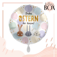 Vorschau: Heliumballon in der Box Frohe Ostern ihr Hasen