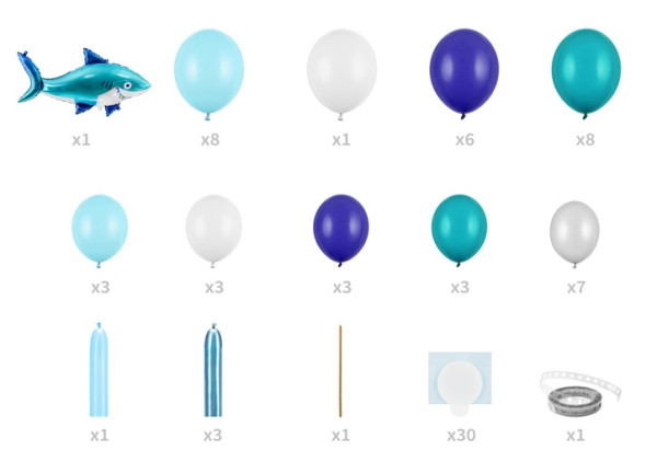 Set de decoración guirnalda de globos Sharky