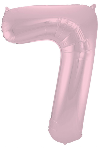 Matowy balon foliowy numer 7 różowy 86 cm