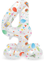 Standing Number 4 Partytime Balloon 41cm