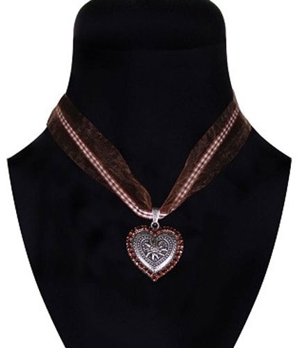 Talea traditionel halskæde med rhinestone hjerte