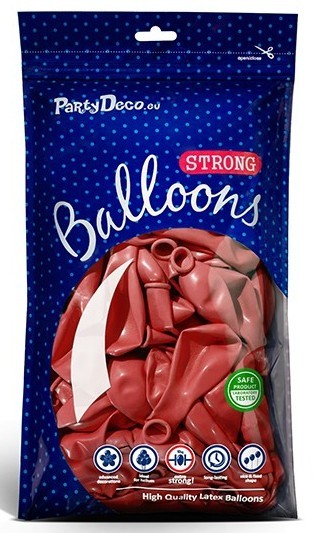 10 Partystar metallic Ballons rot 23cm 2