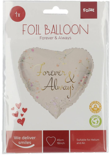 Folienballon Herz Forever and Always 45cm 3