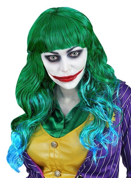 Groene Mad Joker damespruik