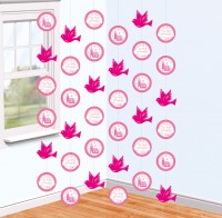 Hangende decoratie Communie roze 2m