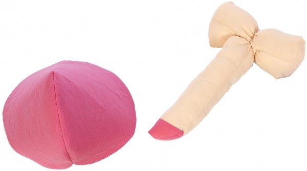 Pink cap with fabric penis