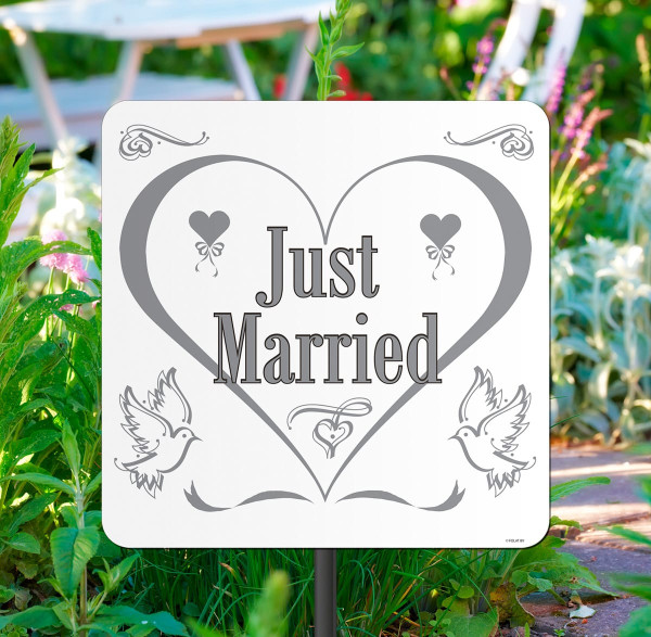 Signo de jardín recién casados