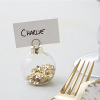 Preview: 6 Golden Metallic Spell Ball Place Card Holders