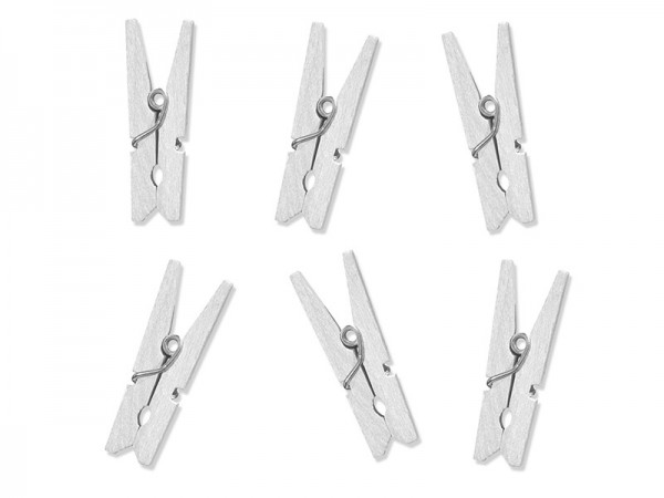 10 wooden clips in elegant white