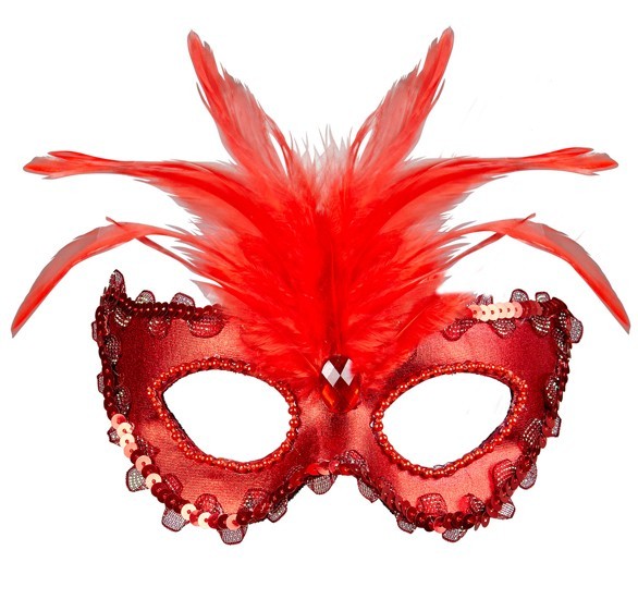 Mascarilla Venecia bola de máscaras rojo