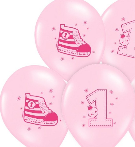 50 preciosos globos de 30 cm para el primer cumpleaños