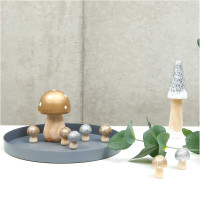 Aperçu: Figurine de décoration champignon d'hiver or 7 x 14cm
