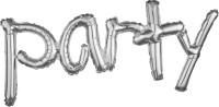 Party foil balloon in silver 93 x 40cm