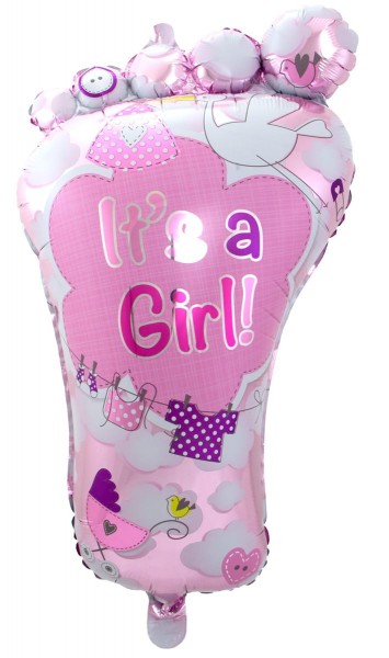 Foil balloon baby foot girl 46 x 70cm