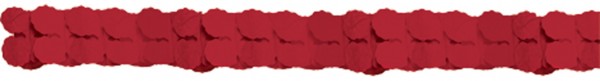 Rode decoratieve papieren slinger 3,65 m