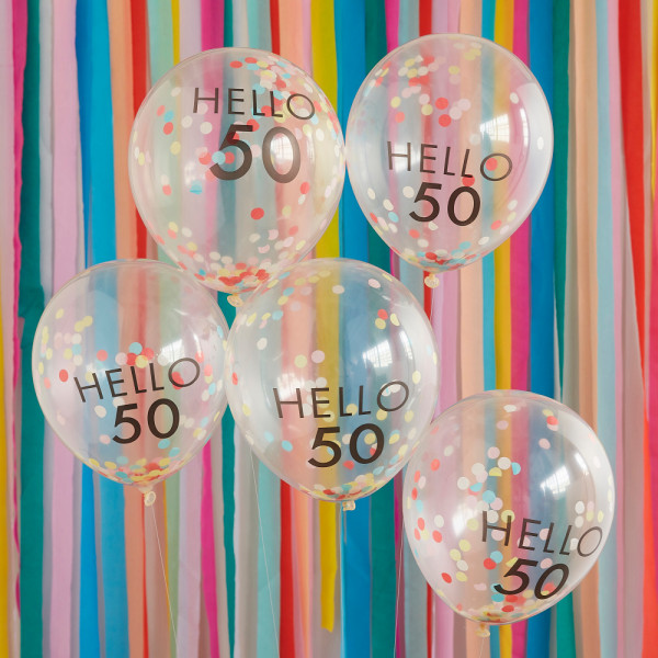 5 Milestone 50`tych Balonów Eco 30cm