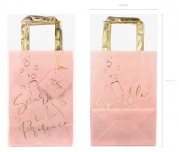 Anteprima: 6 sacchetti regalo prosecco oro rosa 18 x 26 cm