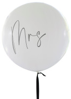 Trouwballon zwart wit XL Mrs