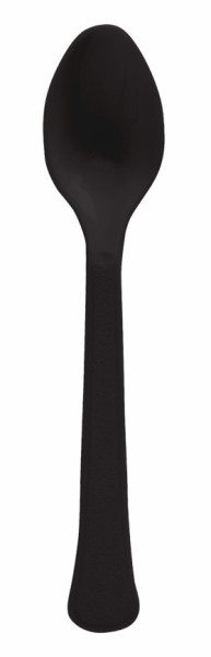 24 black reusable spoons