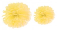 Pompon di carta fiorito in giallo 25 cm