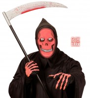 Aperçu: Masque squelette rouge vif avec capuche