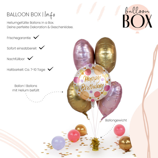 Heliumballon in der Box Shiny Dots Birthday 3