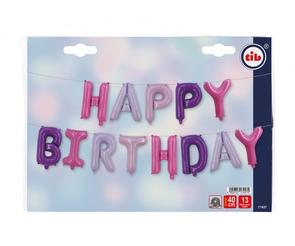 Folieballongset Dahlia Happy Birthday 40cm 2