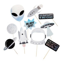 Preview: Space party photo props 10 pieces