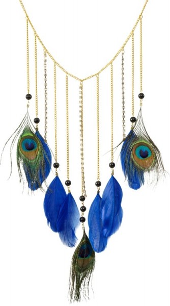 Fascinating peacock feather necklace