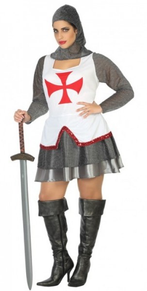 Curvy Knight middelalderlig kostume til kvinder