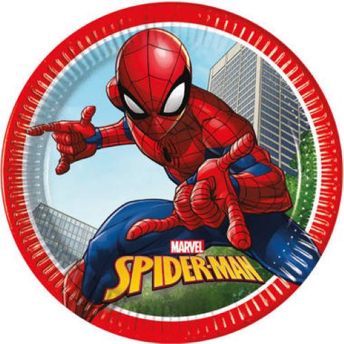 8 papierowych talerzy Spider-Man FSC 23 cm