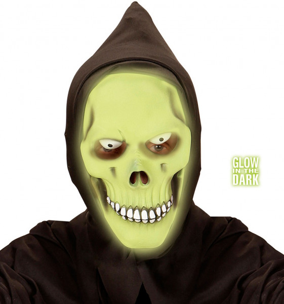 Luminous grim reaper mask with hood