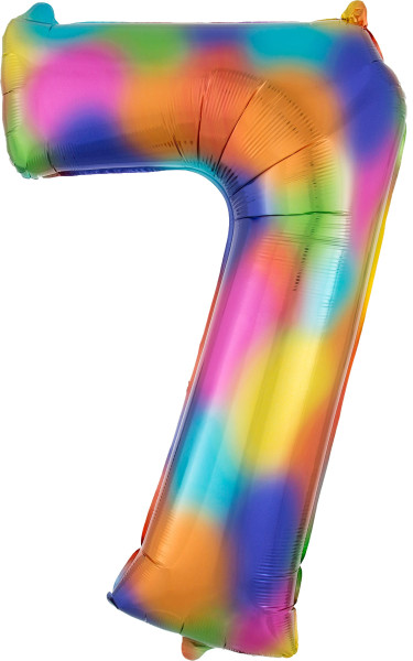 Palloncino foil numero 7 arcobaleno