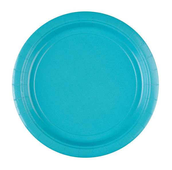 20 paper plates Classic in azure blue 23cm