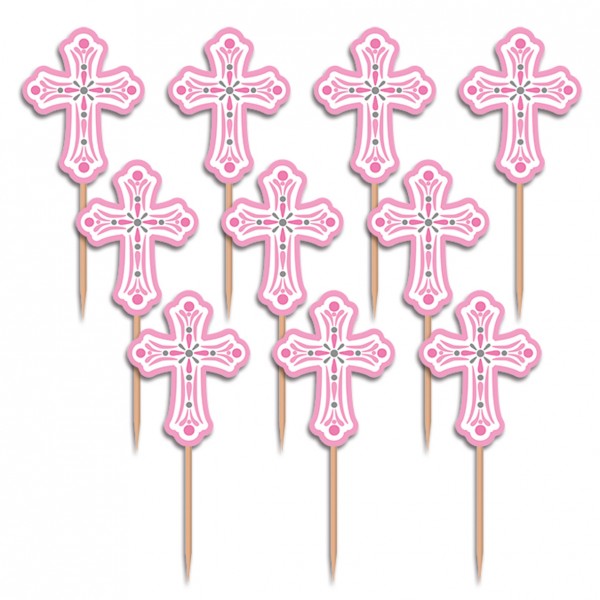 36 Holy Communion Party Skewers Pink