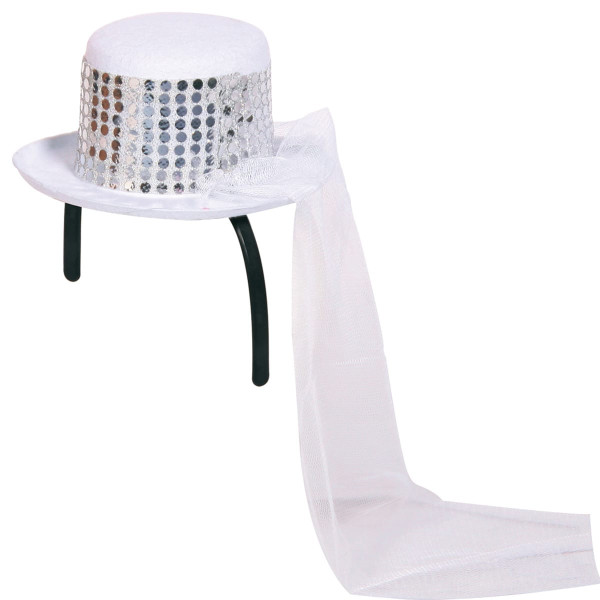 Mini sombrero de boda con lentejuelas