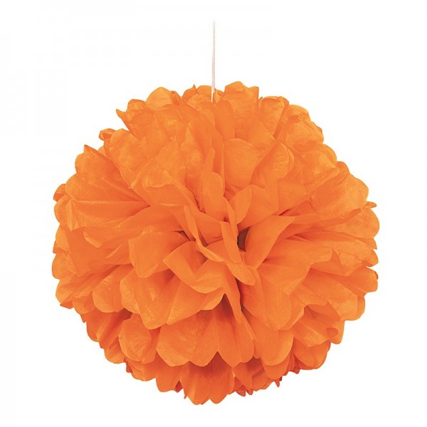 Orangener Fluffy Pompon 40cm