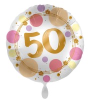 50-årsballong Happy Dots 45cm