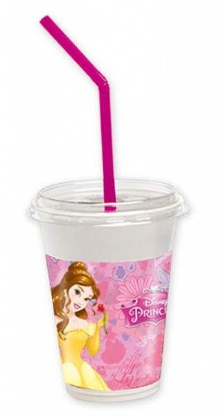 12 vasos de plástico para batidos de Disney Princesses Enchanted Moments