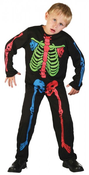Colorful skeleton suit children costume