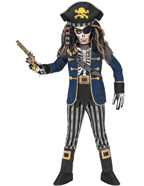 Skelet pirat Amaury børnekostume