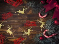 Preview: 20 Reindeer Confetti Rudolf Gold