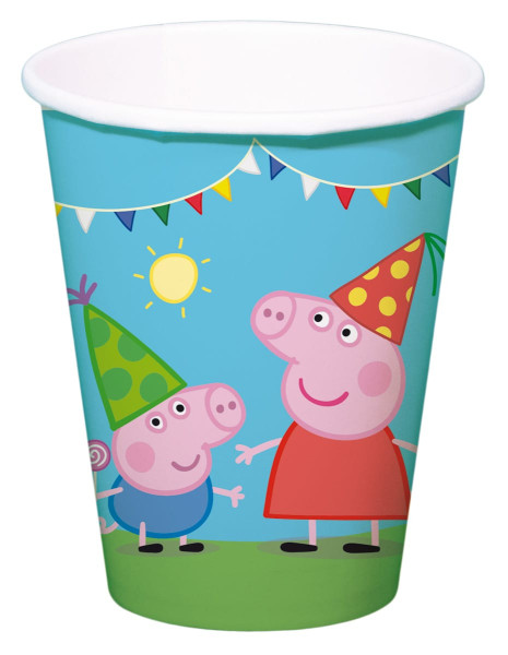 8 Peppa Pig Birthday cups 250ml
