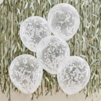 Vorschau: 5 Botanical Babyparty Luftballons 30cm