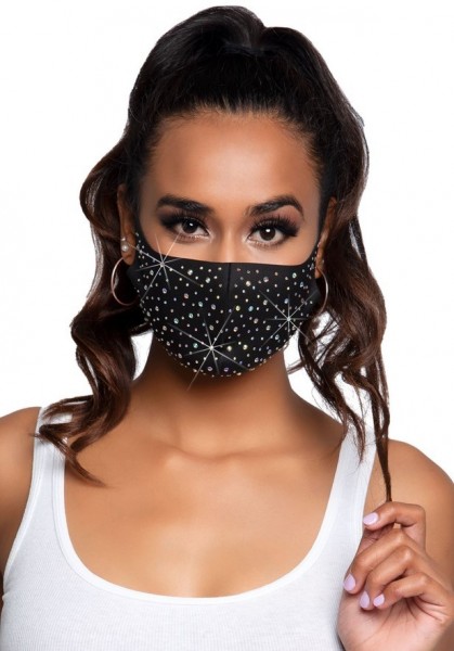 Mouth and nose mask style with rhinestones